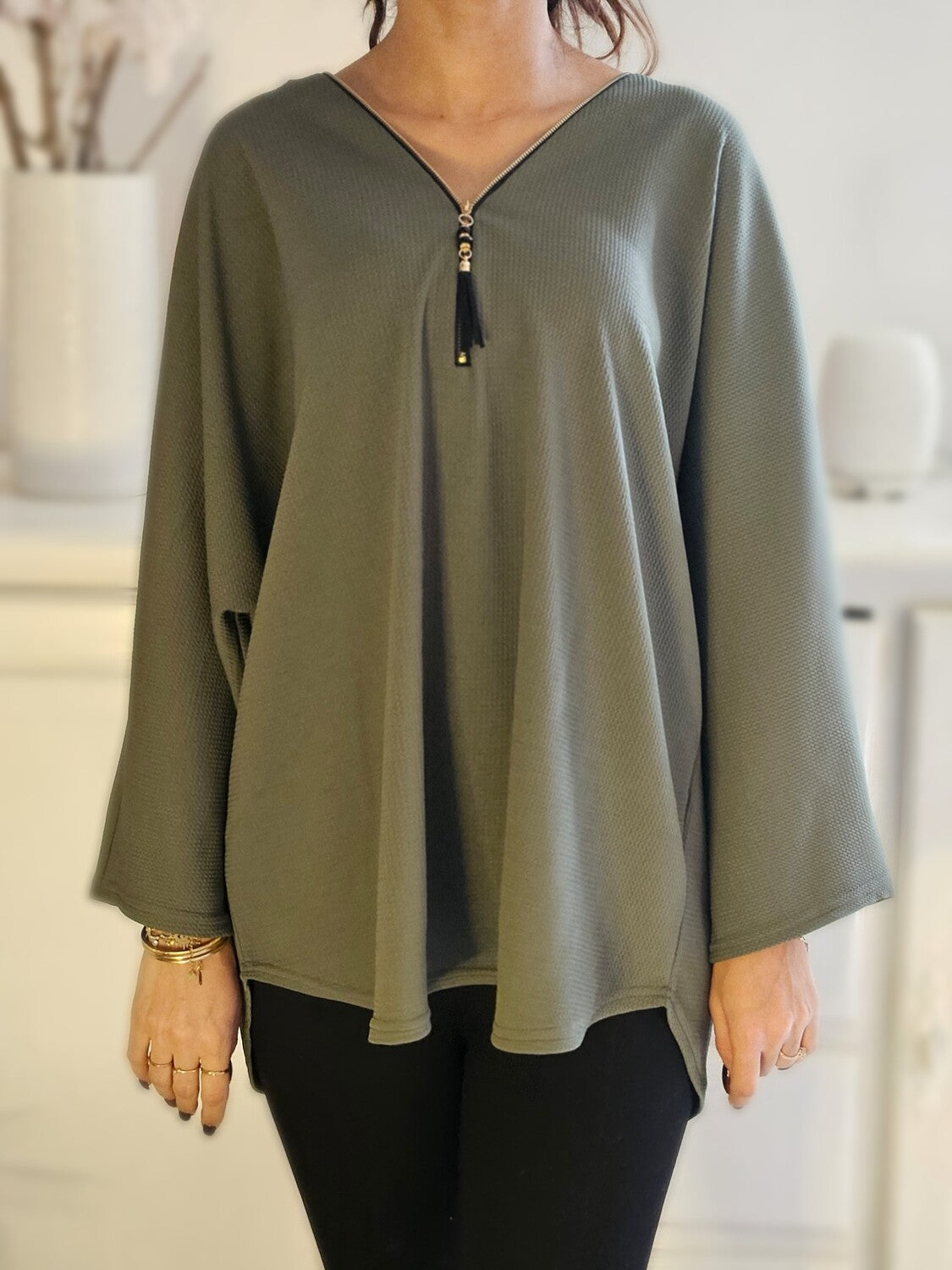 TUNIQUE AMPLE AVEC FERMETURE ÉCLAIR MADE IN FRANCE - Ellarmonie