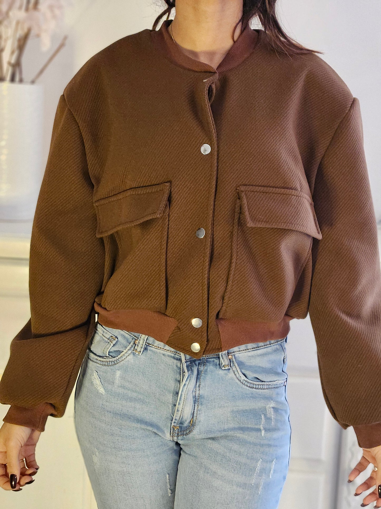 VESTE BOMBER COURT MADE IN ITALIE - Ellarmonie